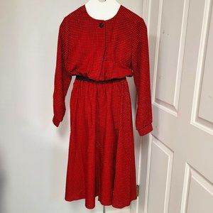 Red & Black Retro 90s Classy Dress